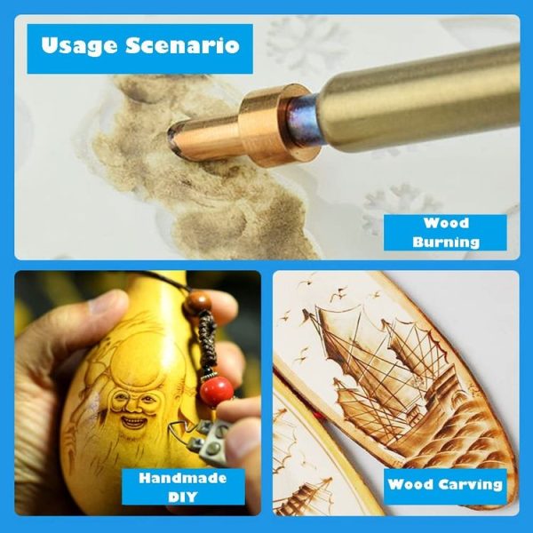 53 In 1 Wood Burning Pen Tips Soldering Iron Tip For Pyrography Working Carving 15 Grids - Image 7