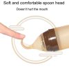 Infant Silicone Rice Paste Spoon Squeeze Feeding Soft Scoop Baby Complementary Food Tableware (Brown) - Image 4