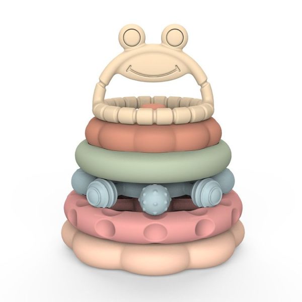 6 In 1 Toddler Baby Stackable Grip Anti-Eating Teether Stacking Kids Toys