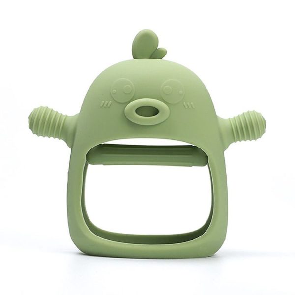 Cute Ducks Teething Toys Baby Infant Teething Pacifying Silicone Toothpick (Olive Green)