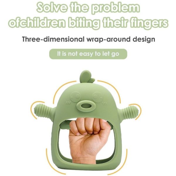 Cute Ducks Teething Toys Baby Infant Teething Pacifying Silicone Toothpick (Olive Green) - Image 3