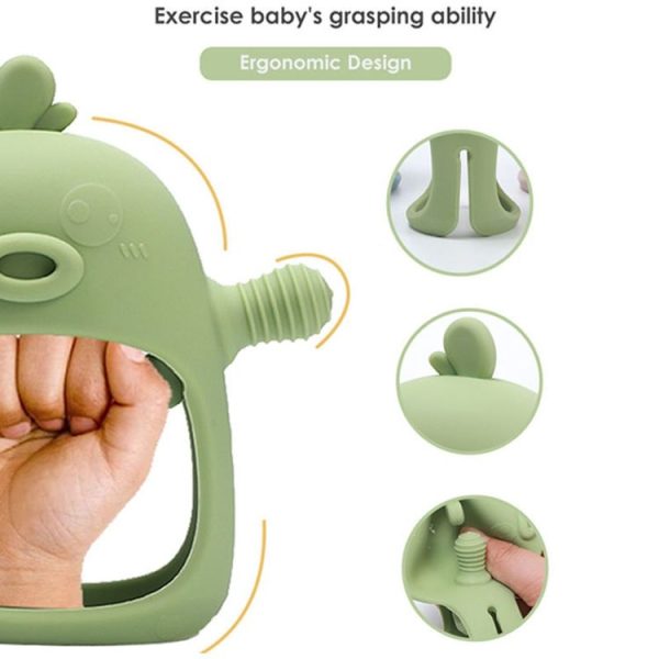 Cute Ducks Teething Toys Baby Infant Teething Pacifying Silicone Toothpick (Olive Green) - Image 4
