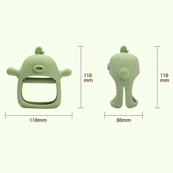 Cute Ducks Teething Toys Baby Infant Teething Pacifying Silicone Toothpick (Olive Green) - Image 5