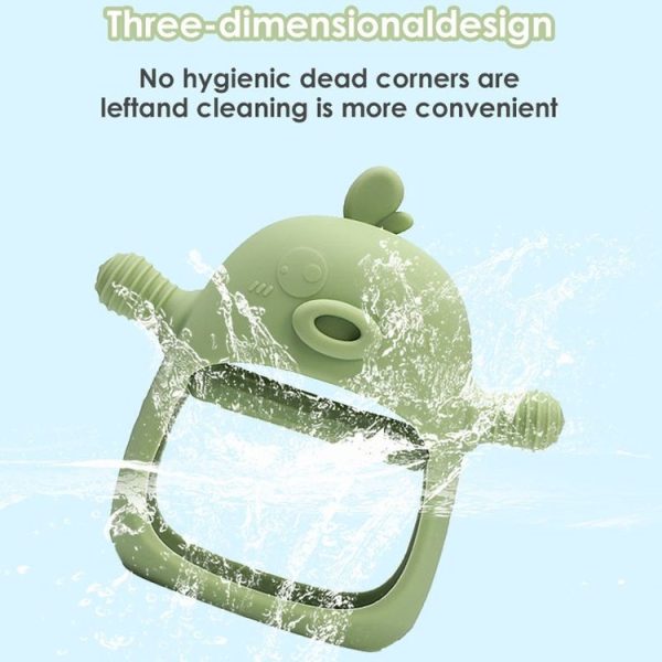 Cute Ducks Teething Toys Baby Infant Teething Pacifying Silicone Toothpick (Olive Green) - Image 7
