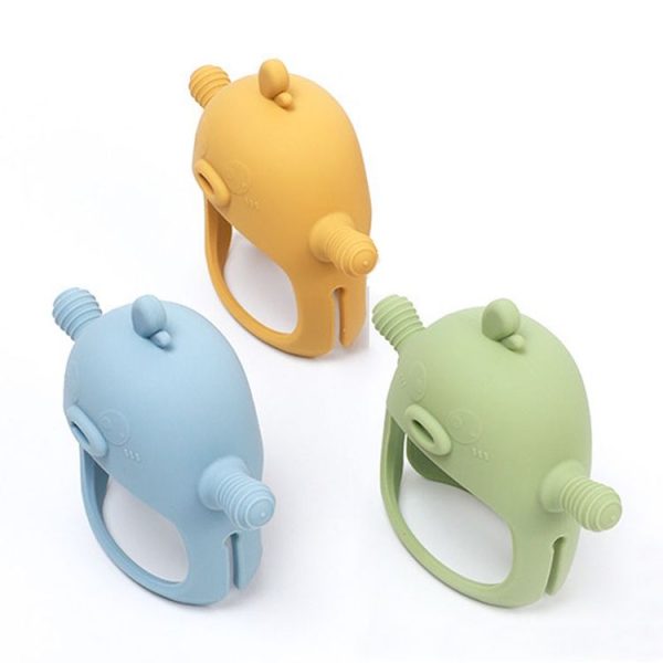 Cute Ducks Teething Toys Baby Infant Teething Pacifying Silicone Toothpick (Olive Green) - Image 8