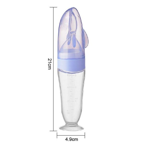 Baby Silicone Bottle Squeezeable Feeding Spoon Childrens Supplementary Bottle Feeder (Green) - Image 3