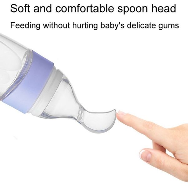 Baby Silicone Bottle Squeezeable Feeding Spoon Childrens Supplementary Bottle Feeder (Green) - Image 4