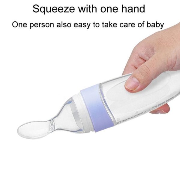 Baby Silicone Bottle Squeezeable Feeding Spoon Childrens Supplementary Bottle Feeder (Green) - Image 5