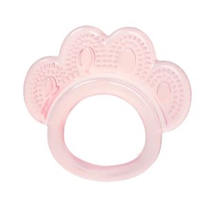 Baby Teething Stick Toys Childrens Silicone Bear Paw Bites With Storage Box (Pink)