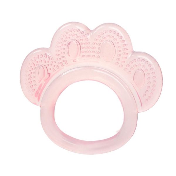 Baby Teething Stick Toys Childrens Silicone Bear Paw Bites With Storage Box (Pink)