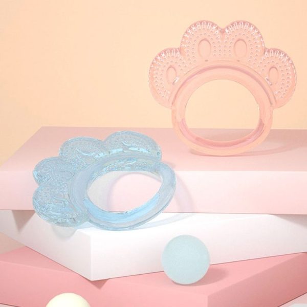 Baby Teething Stick Toys Childrens Silicone Bear Paw Bites With Storage Box (Pink) - Image 2