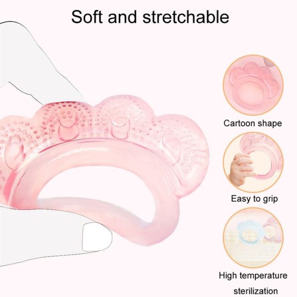 Baby Teething Stick Toys Childrens Silicone Bear Paw Bites With Storage Box (Pink) - Image 4