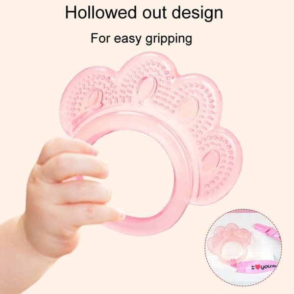 Baby Teething Stick Toys Childrens Silicone Bear Paw Bites With Storage Box (Pink) - Image 6