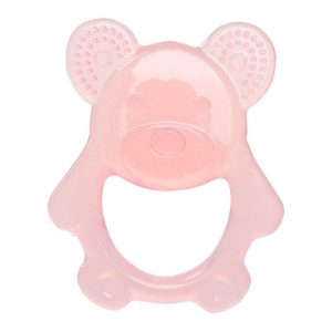Baby Teething Stick Toys Childrens Silicone Bear Bites With Storage Box (Pink)