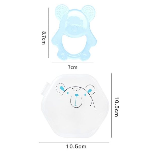 Baby Teething Stick Toys Childrens Silicone Bear Bites With Storage Box (Pink) - Image 3