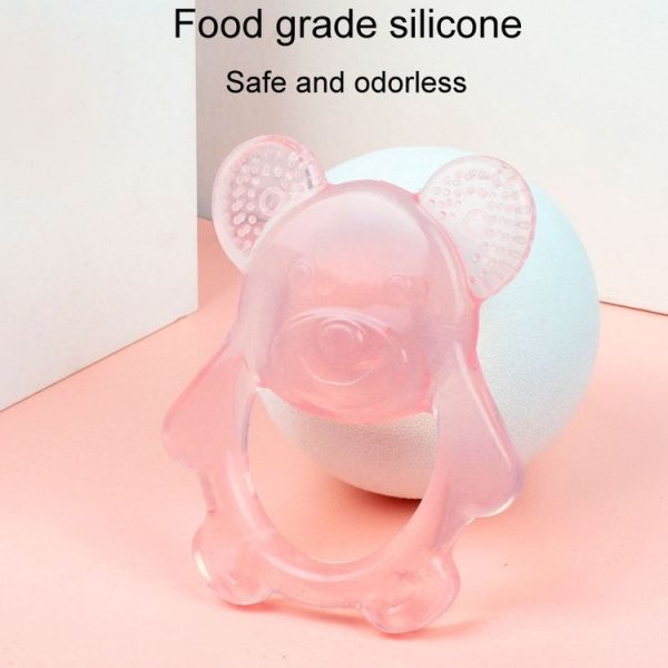 Baby Teething Stick Toys Childrens Silicone Bear Bites With Storage Box (Pink) - Image 7
