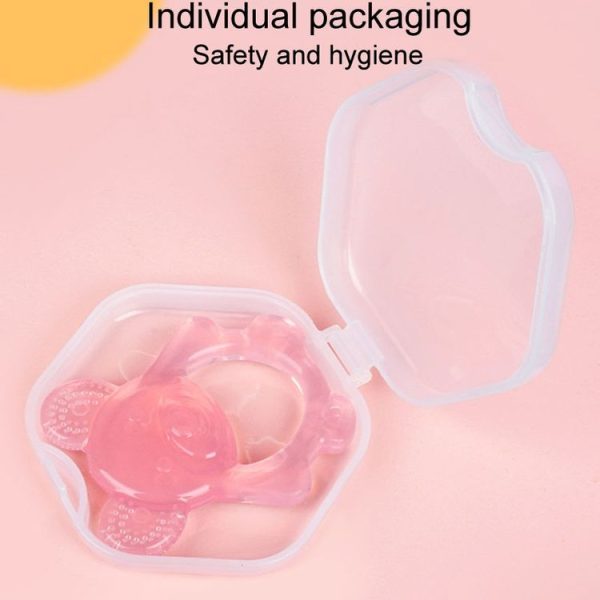 Baby Teething Stick Toys Childrens Silicone Bear Bites With Storage Box (Pink) - Image 9
