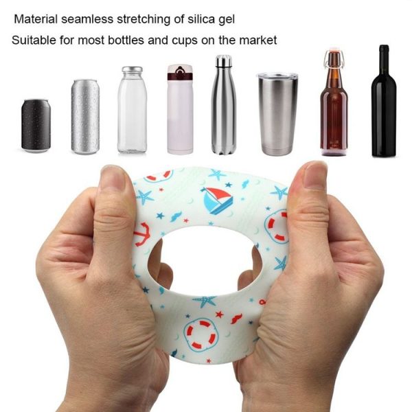 Silicone Suction Cup Coaster Anti-Spill Cup Ring Heat Insulation Outdoor Travel Anti-Slip Coasters (Sea Sailing) - Image 5