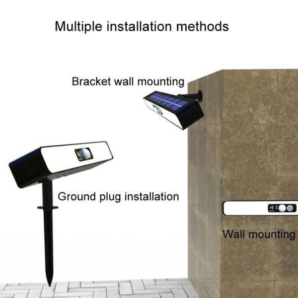 Solar Burst Red Blue Roadblock Lamp Construction Signal Lights Garden Decoration Courtyard Wall Lamp, Color: Black Shell White Light - Image 10