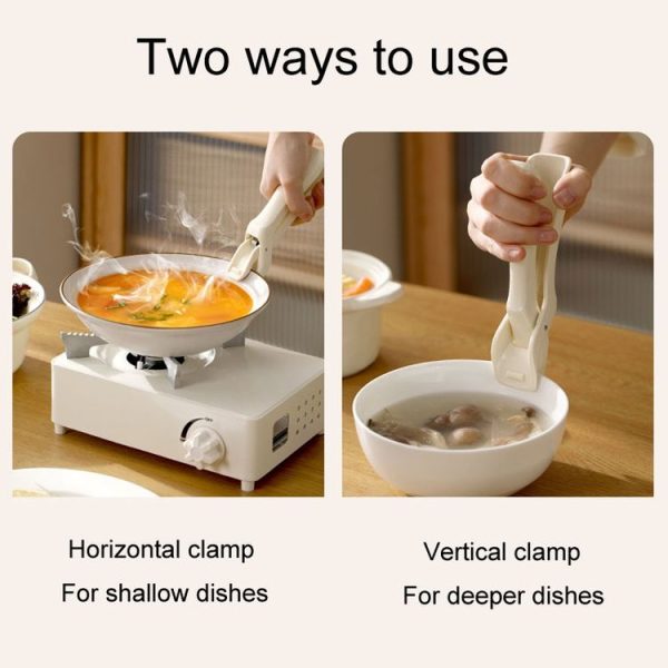 FaSoLa Household Anti-Scald Dish Clip Kitchen Non-Slip Insulated Plate Holder (Beige) - Image 4