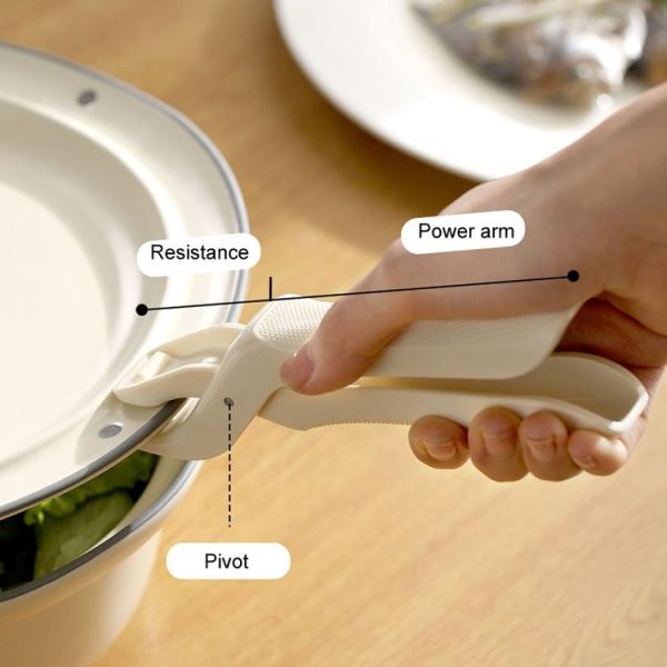 FaSoLa Household Anti-Scald Dish Clip Kitchen Non-Slip Insulated Plate Holder (Beige) - Image 7