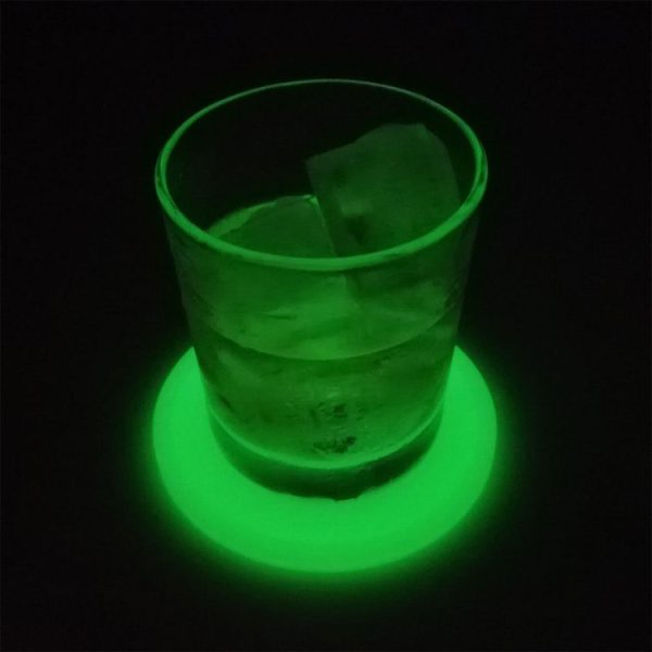Round Luminous Silicone Coaster Thermal Insulation Cushion Anti-Scald Glowing Coffee Coasters (Pink) - Image 5