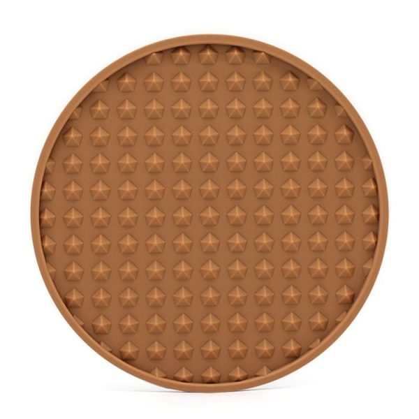 10cm Round Thickened Silicone Coaster Irregular Pyramid Shape Tea Cup Mat (Tawny)