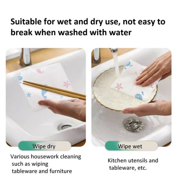 50pcs / Bag Hanging Disposable Rag Kitchen Wet And Dry Dual-use Dishcloths Towels - Image 3