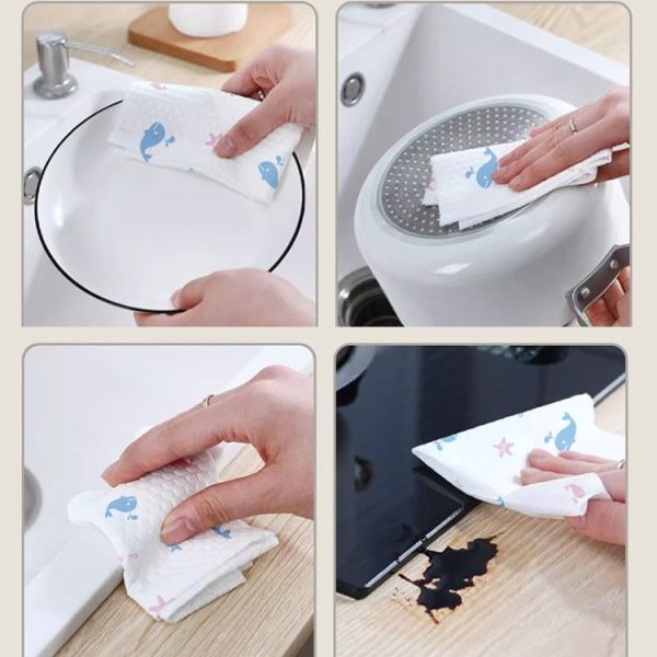 50pcs / Bag Hanging Disposable Rag Kitchen Wet And Dry Dual-use Dishcloths Towels - Image 8