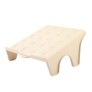 Household Storage Shoes Rack Double Shoes Tray Plastic One Piece Simple Shoes Organizer (Apricot)