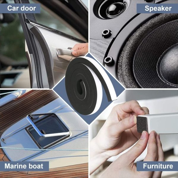 5m / Roll 2cm Width 3mm Thickness Foam Strips With Adhesive High Density Foam Closed Cell Tape Seal For Doors And Windows - Image 7