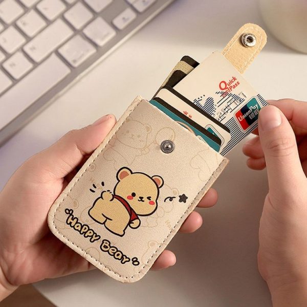 Pull-out Multi-card Slot ID Card Holder Large Capacity Cartoon Card Bag, Color: Green - Image 6