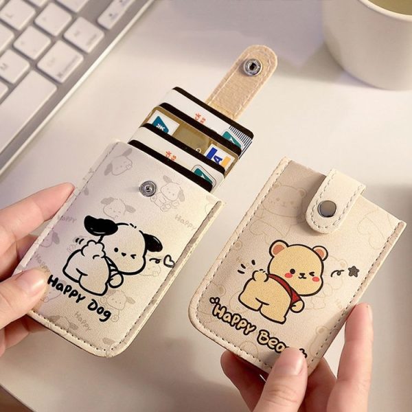 Pull-out Multi-card Slot ID Card Holder Large Capacity Cartoon Card Bag, Color: Green - Image 7