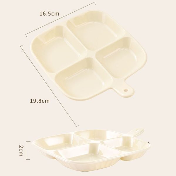 Multipurpose Quad Compartment Side Dish Kitchen Storage Spice Tray (Transparent) - Image 3