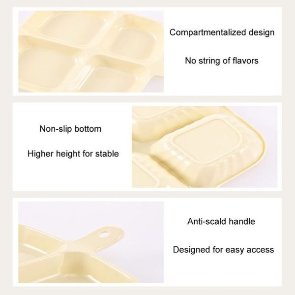 Multipurpose Quad Compartment Side Dish Kitchen Storage Spice Tray (Transparent) - Image 6