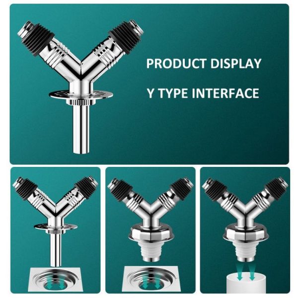 Y-shape Washing Machine Floor Drain Joint Pipe Connector, Spec: C1 - Image 4