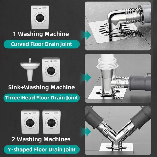 Y-shape Washing Machine Floor Drain Joint Pipe Connector, Spec: C1 - Image 5