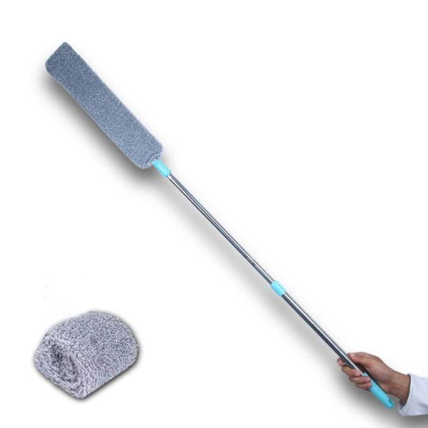 Retractable Gap Dust Cleaner Under Appliance Microfiber Dust Brush With Extension Pole (Green)
