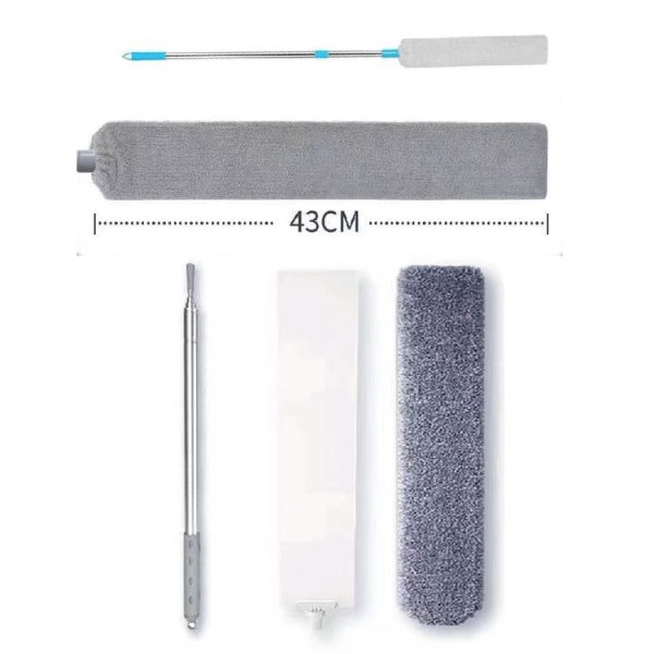 Retractable Gap Dust Cleaner Under Appliance Microfiber Dust Brush With Extension Pole (Green) - Image 3