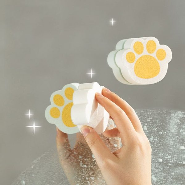 Bathroom Glass Mirror Stain Removal Watermark Sponge Rub Faucet Descaling Cleaning Tool (Pink) - Image 2