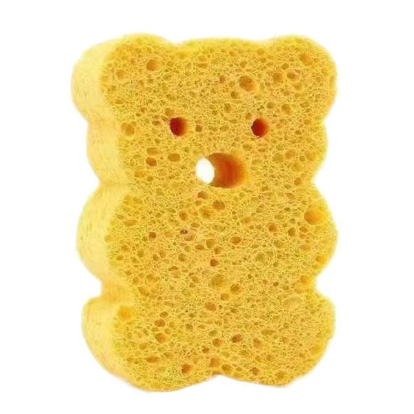 Baby Bathing Wood Pulp Sponge Cute Cartoon Soft Bath Sponge Bath Scrubber, Model: Bear