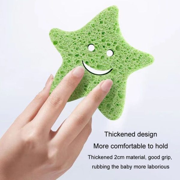 Baby Bathing Wood Pulp Sponge Cute Cartoon Soft Bath Sponge Bath Scrubber, Model: Bear - Image 7