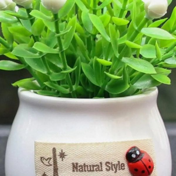 Mini Car Potted Ornaments Decoration Simulated Flower Pots, Style: Lucky Fruit White Bottle - Image 3