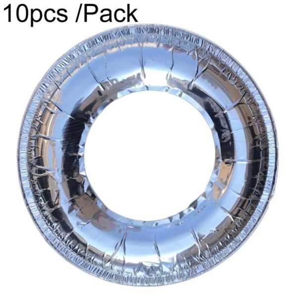 10pcs / Pack Gas Stove Oil-Proof Pad Cooktop Tinfoil Circle Kitchen Aluminum Foil Cleaning Mat, Model: Round