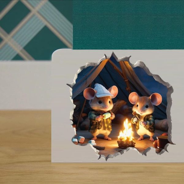 3D Cartoon Mouse Wall Stickers Home Kitchen Animal Decorative Decals, Model: CT70216G-T - Image 5