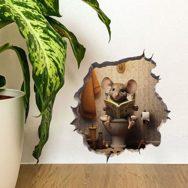 3D Cartoon Mouse Wall Stickers Home Kitchen Animal Decorative Decals, Model: CT70216G-T - Image 6