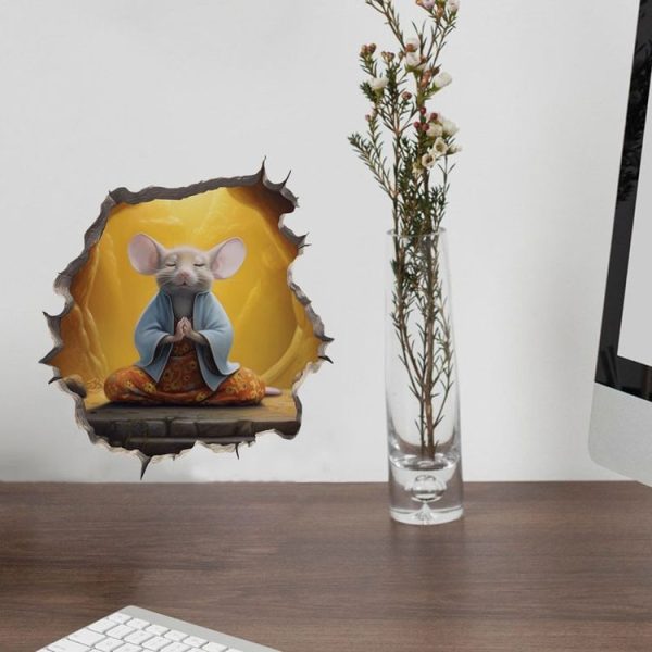 3D Cartoon Mouse Wall Stickers Home Kitchen Animal Decorative Decals, Model: CT70216G-T - Image 7