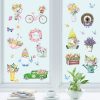 25pcs / Set Spring Flowers Living Room Glass Window Stickers Dwarf Cartoon Wall Decals - Image 6