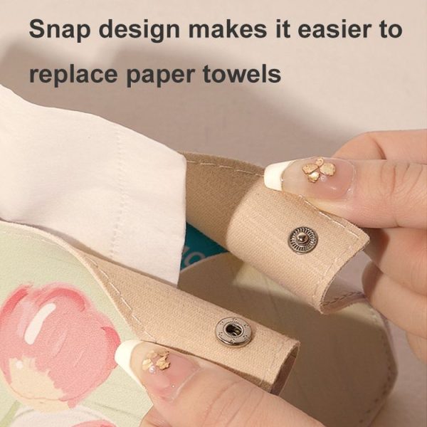 Oil Printed Leather Tissue Box Living Room Decorative Tissue Storage Bag, Color: Pink - Image 3