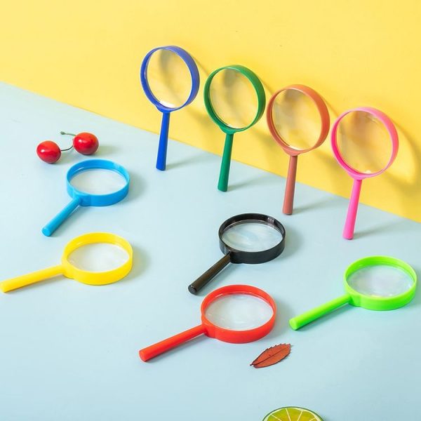 4pcs Children Color Magnifier 60mm Handheld Plastic Magnifying Glass, Color Random Delivery - Image 2